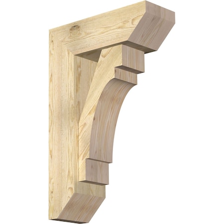 Ekena Millwork Merced Slat Rough Sawn Bracket w/ Offset Brace, Douglas Fir, 8"W x 22"D x 34"H BKT0806X22X34MRC06RDF